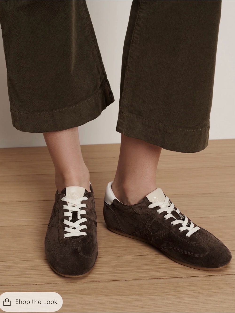 Veronica Beard Brown Suede Sneakers with White Accents